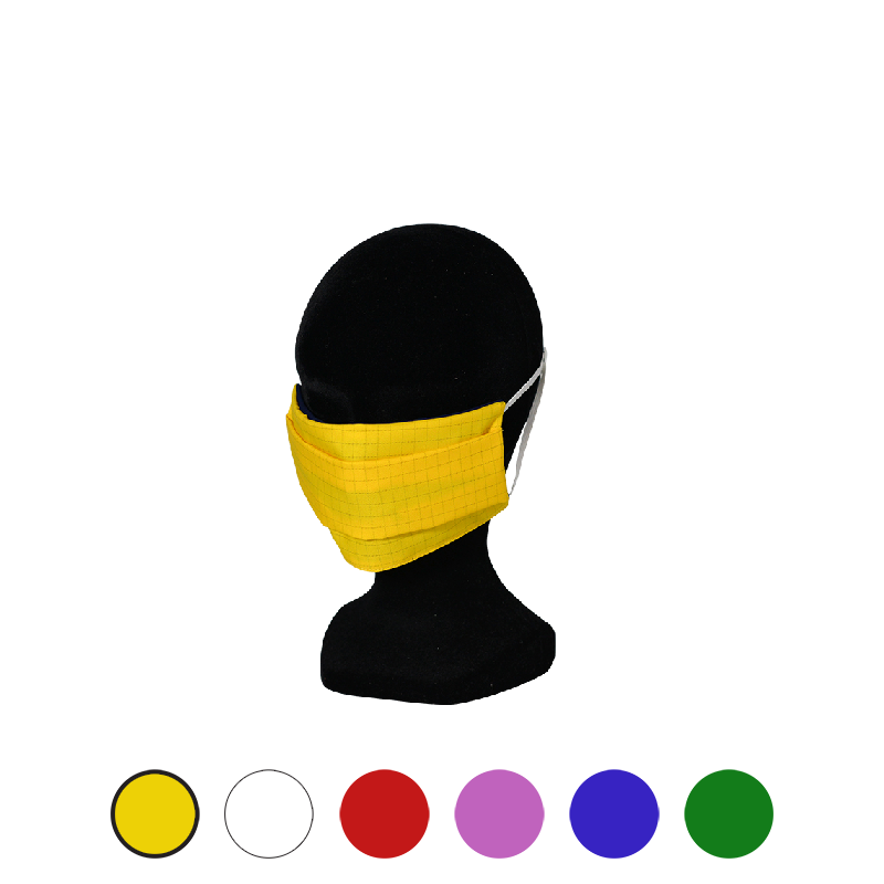 masque tissu respirant jaune