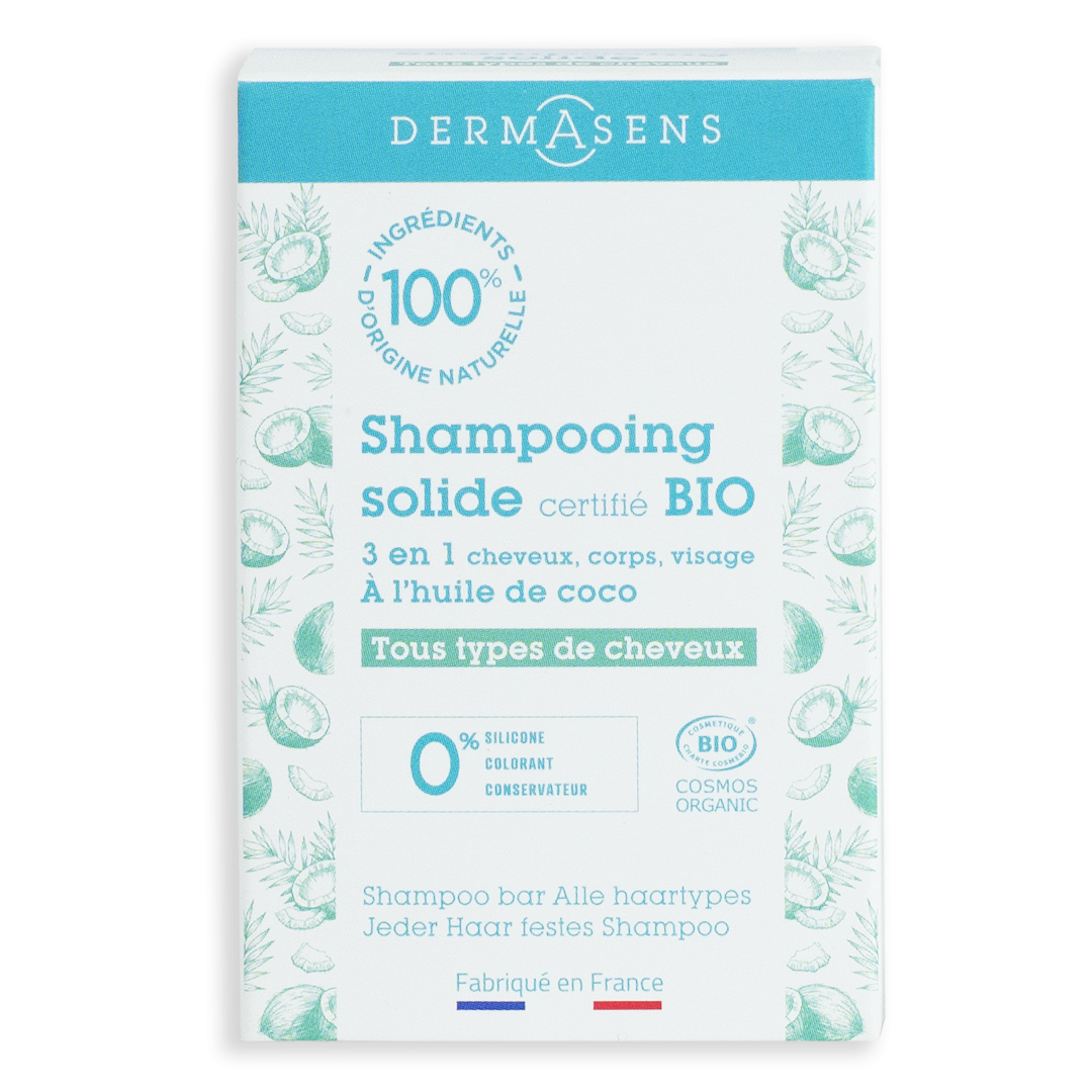 Shampooing solide bio - Tous types de cheveux 60g Dermasens