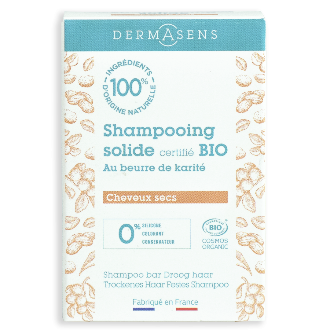 Shampooing solide bio - Cheveux secs 60g Dermasens