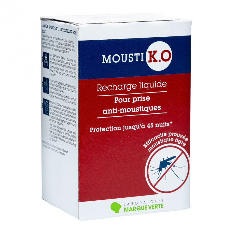 Recharge Liquide anti-moustiques Mousti K.O pour diffuseur double usage