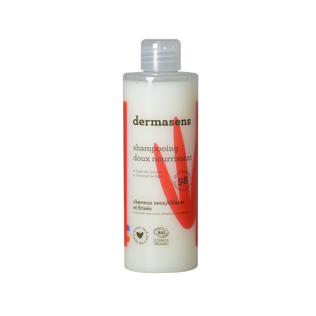 Shampooing certifié bio - Nourrissant pour cheveux secs, abîmés et frisés 400ml Dermasens