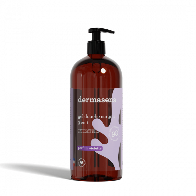 Gel douche surgras 3 en 1 Violette 1L Dermasens