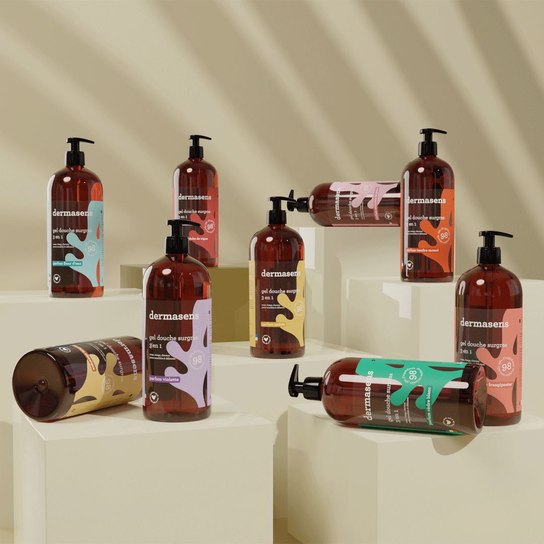 Gel douche surgras 3 en 1 Cèdre blanc 1L Dermasens