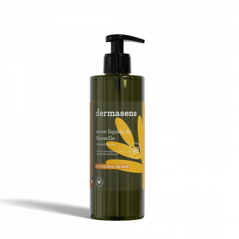 Savon liquide de Marseille 1L Dermasens - Fleurs de Miel