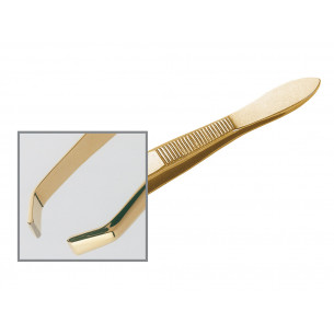 Pince à épiler mors crabe dorée