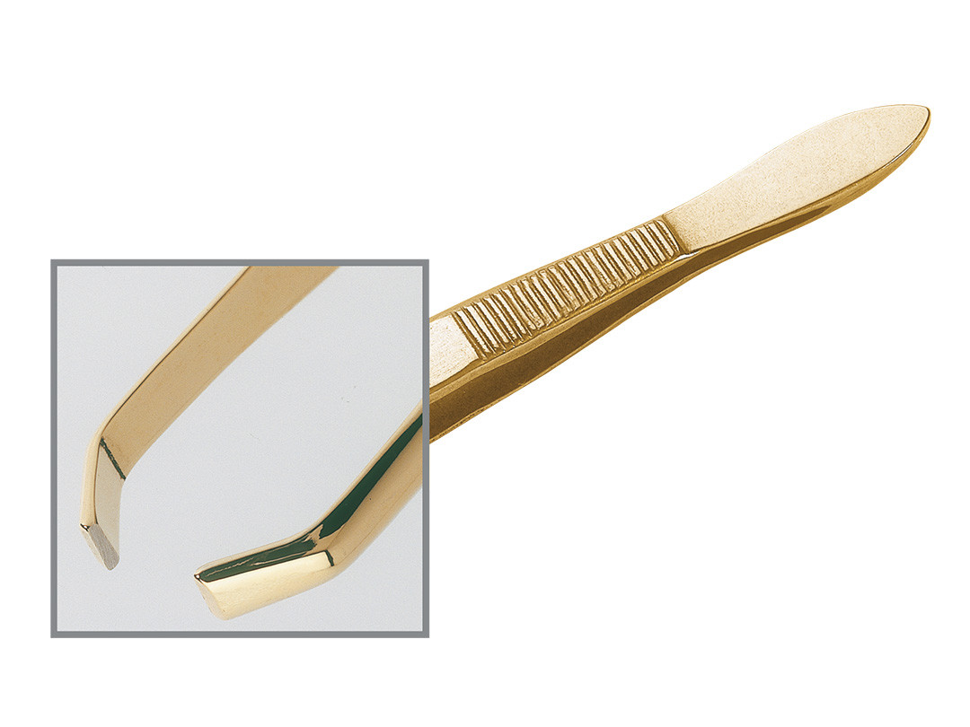 Pince à épiler mors crabe dorée