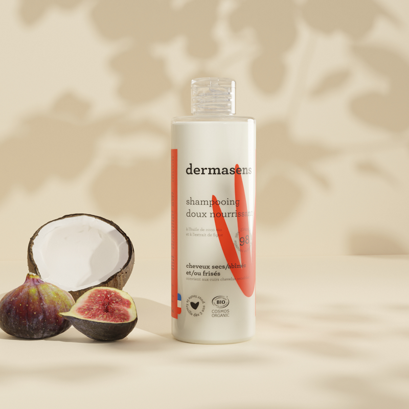 Shampooing bio nourrissant pour cheveux secs, abîmés et frisés 400ml Dermasens