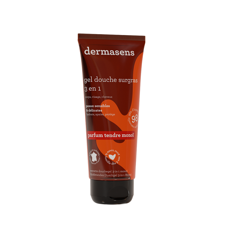 Gel douche surgras 3 en 1 Tendre Monoï 200ml Dermasens