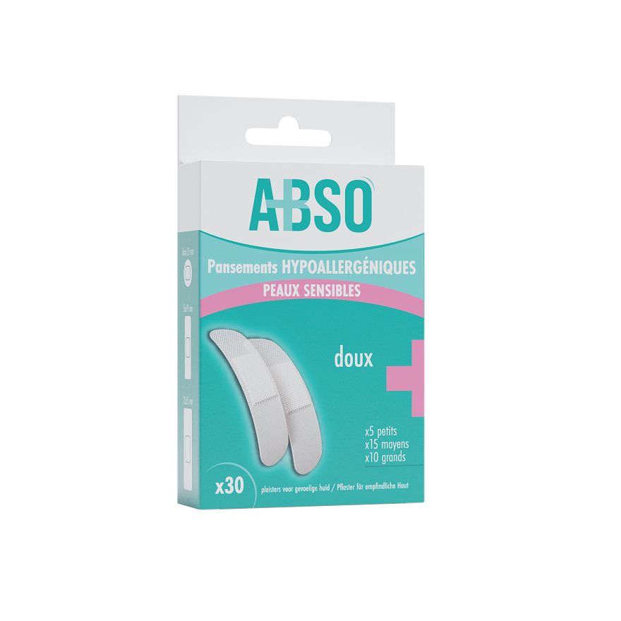 Pansements hypoallergéniques ABSO en boîte de 30