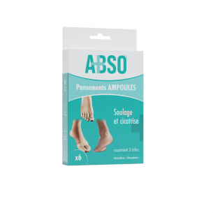 Pansements ampoules en assortiment de 3 tailles ABSO en boîte de 6