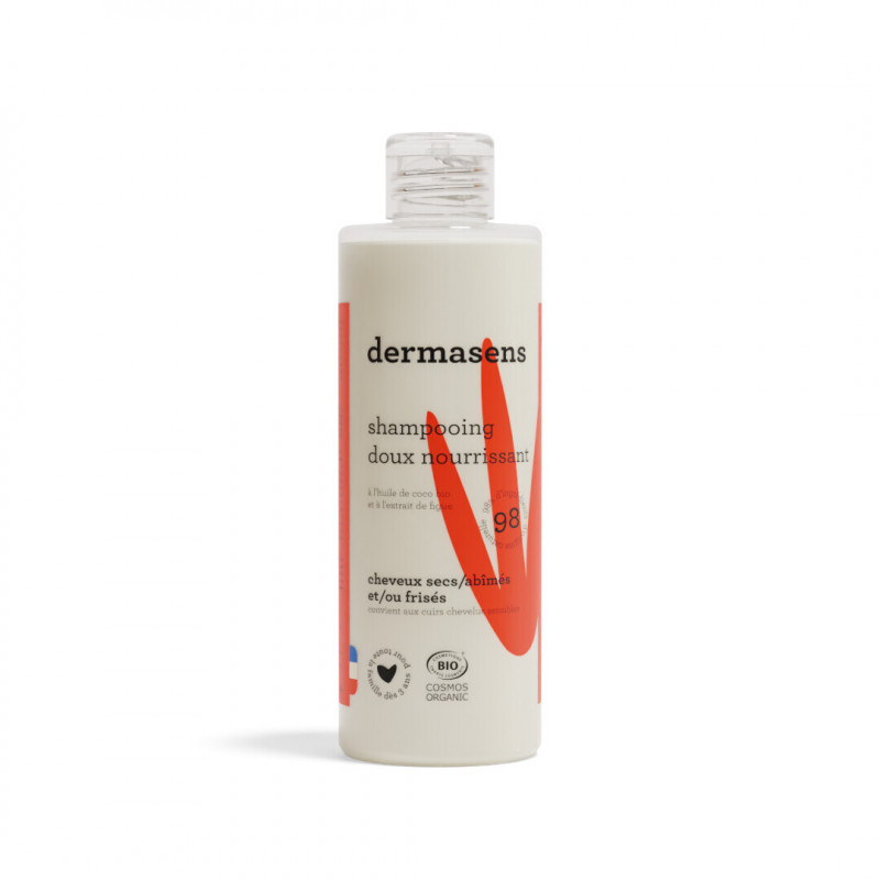 Shampooing bio nourrissant pour cheveux secs, abîmés et frisés 400ml Dermasens