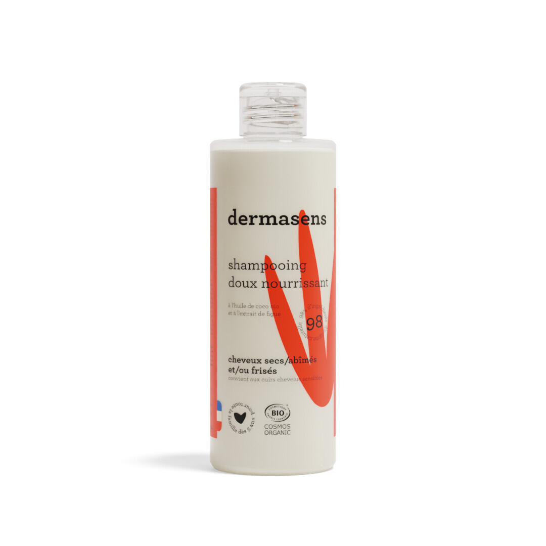 Shampooing bio nourrissant pour cheveux secs, abîmés et frisés 400ml Dermasens