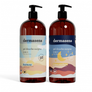 Gel douche surgras 3 en 1 Eclipse scintillante 1L Dermasens