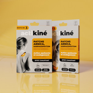 Patch arnica harpagophytum Actikiné Zones cervicales, épaules, genoux - Boîte de 3