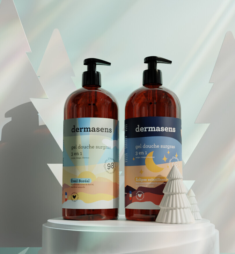 Gel douche surgras 3 en 1 Eclipse scintillante 1L Dermasens